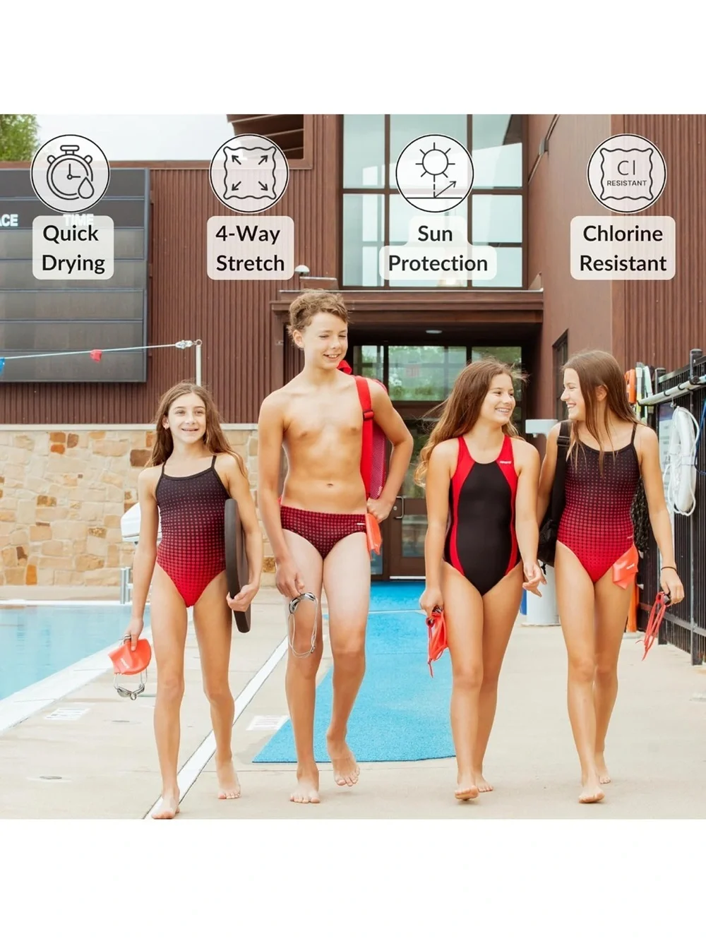 One Piece Swimsuit, Thin Strap V-Back Chlorine Resistant With Lycra Xtra Life